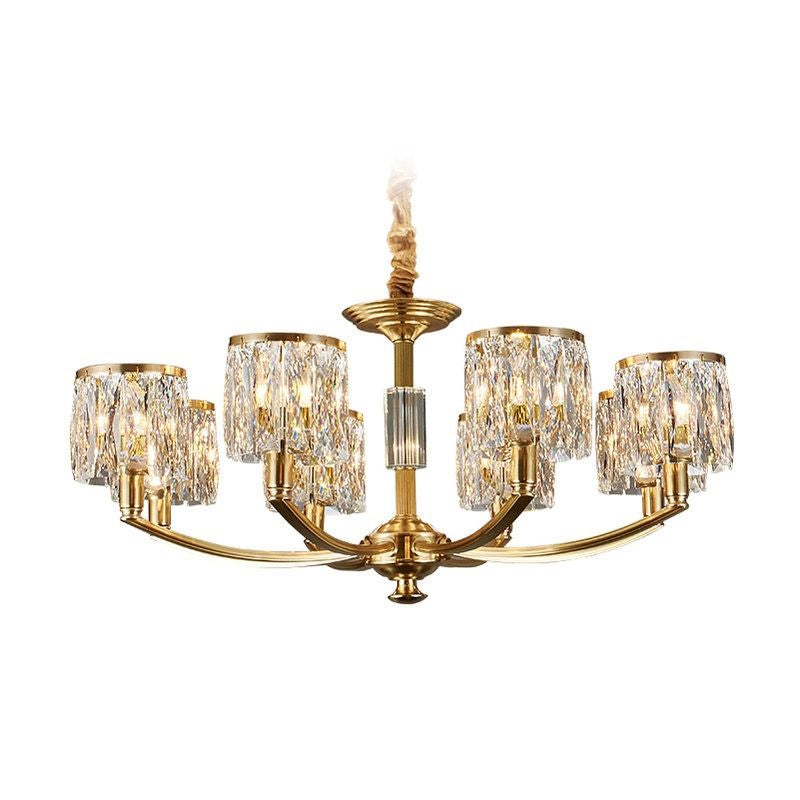 Amber Individual Creativity Column Brass Crystal Chandelier - Lamp Copper