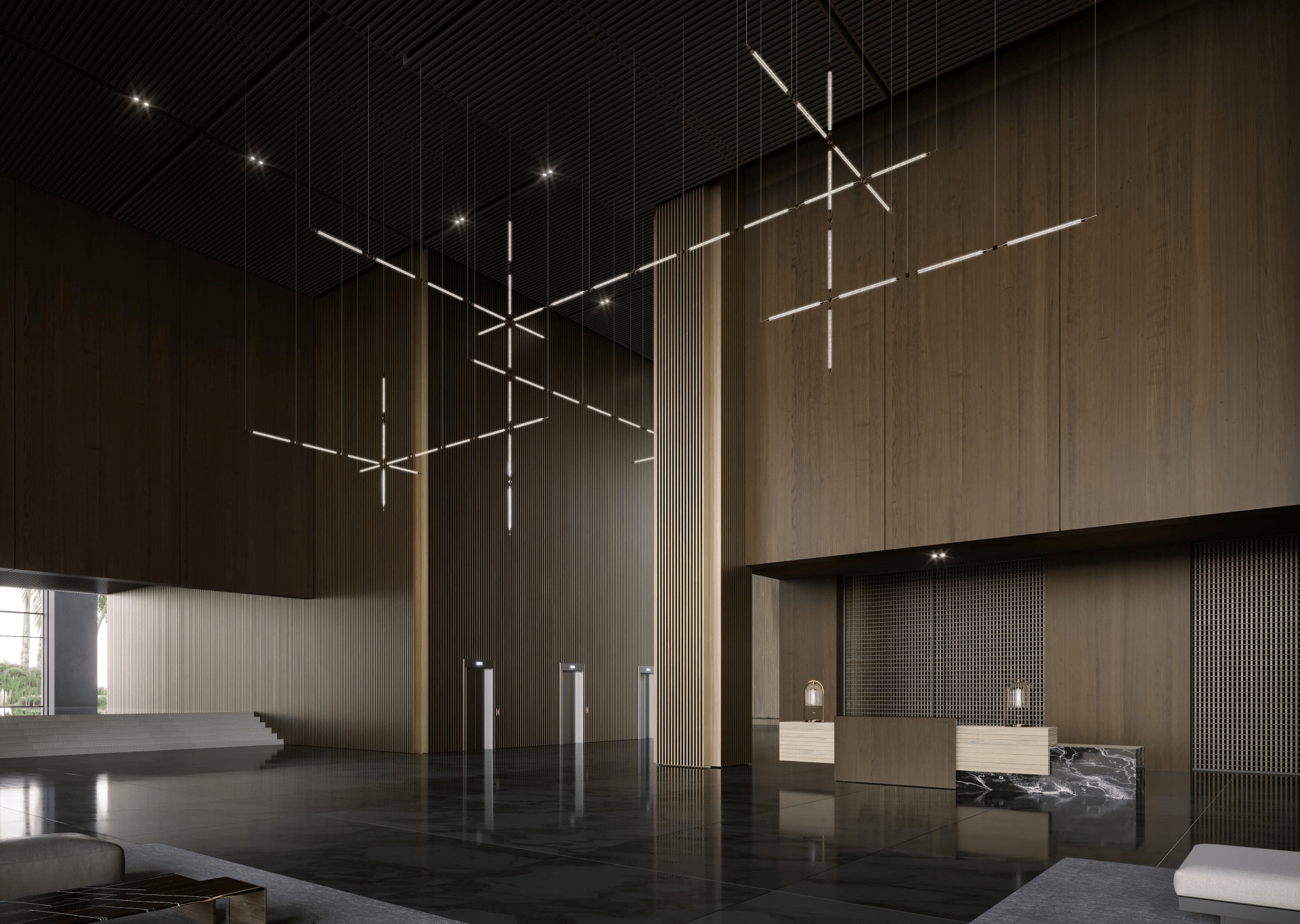 Photon Lustre Personnalisé en Grille de Cristal