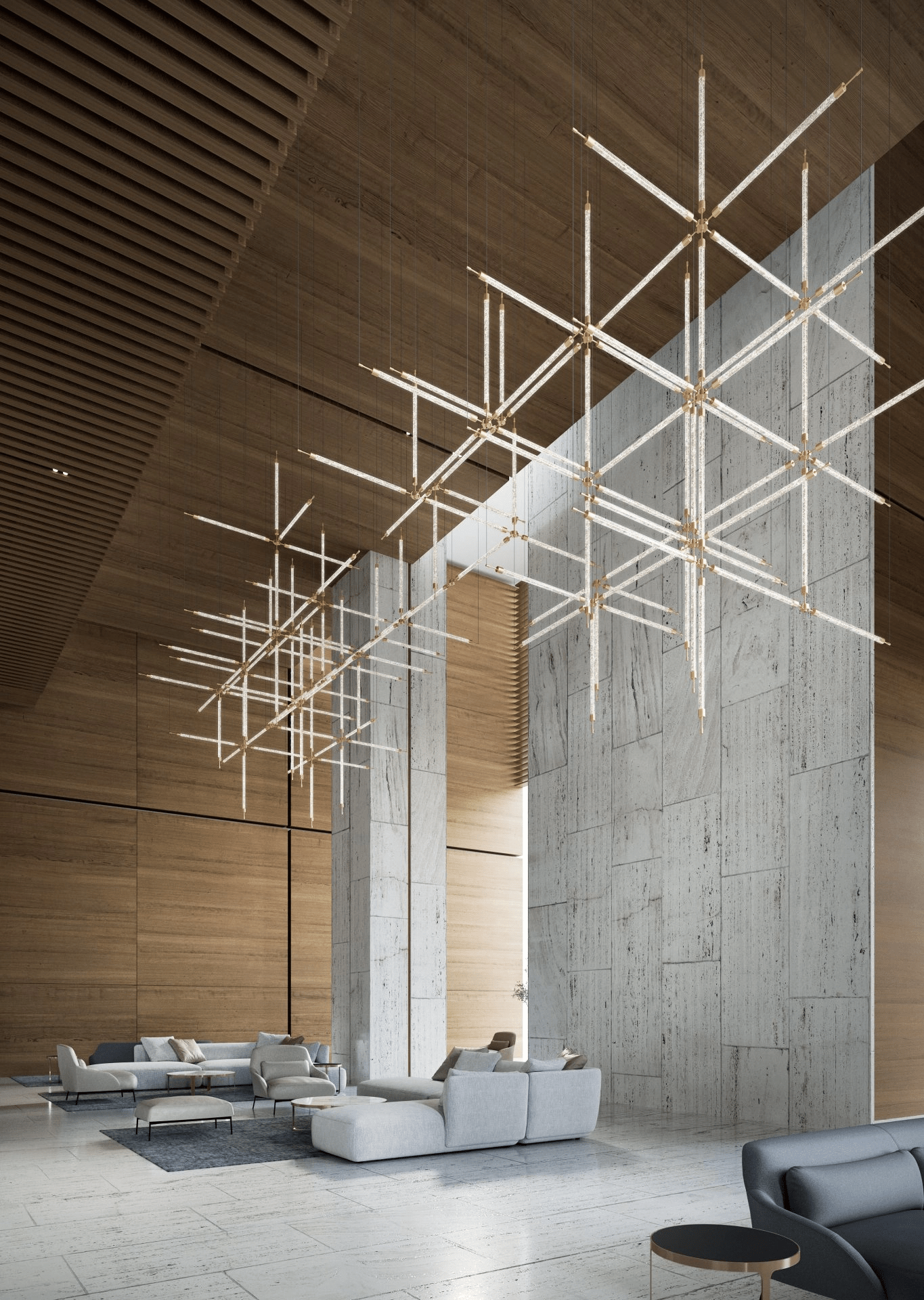 Photon Lustre Personnalisé en Grille de Cristal
