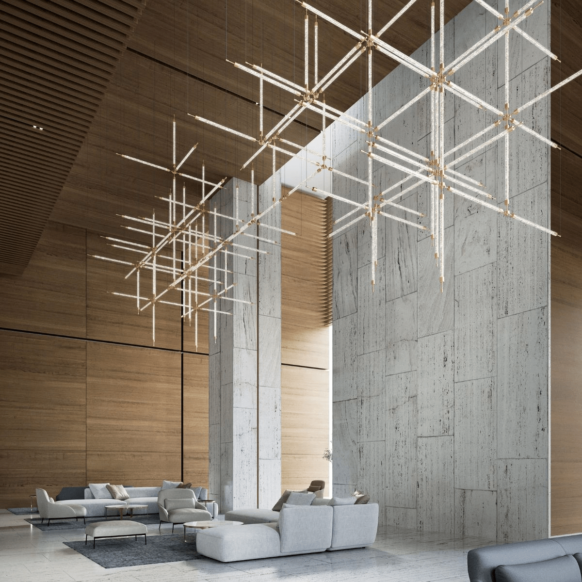Photon Lustre Personnalisé en Grille de Cristal