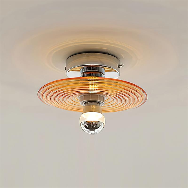 Curios Ceiling Light Ripple Glass Chrome Modern - Letslighting