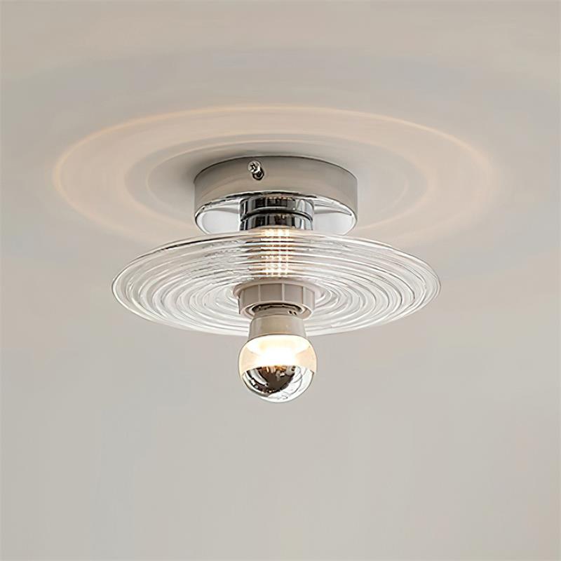 Curios Ceiling Light Spiral Glass Chrome Base - Letslighting