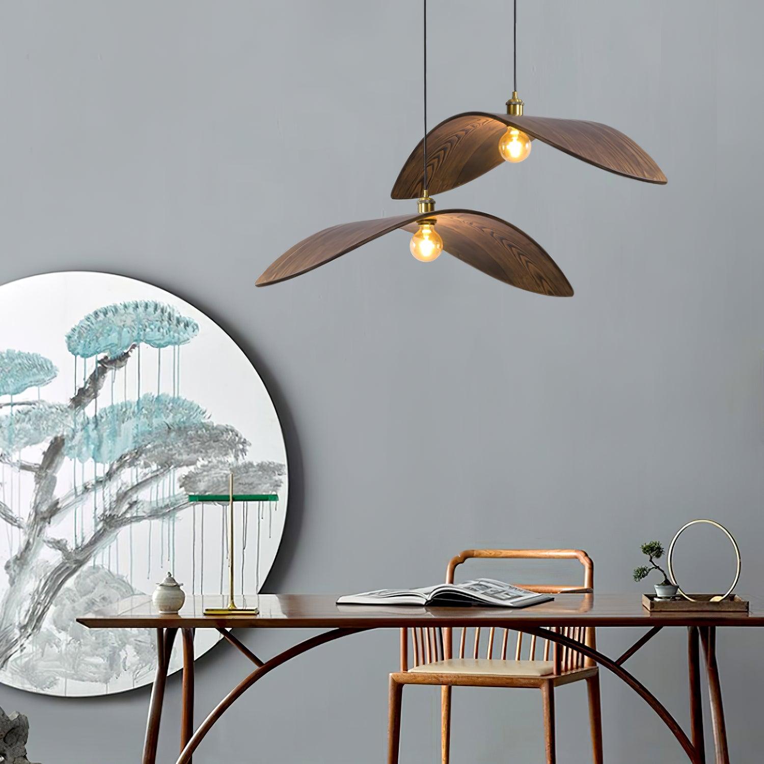 Muto Suspension Incuvré Minimaliste, Metal/Bois, Bois, Chambre