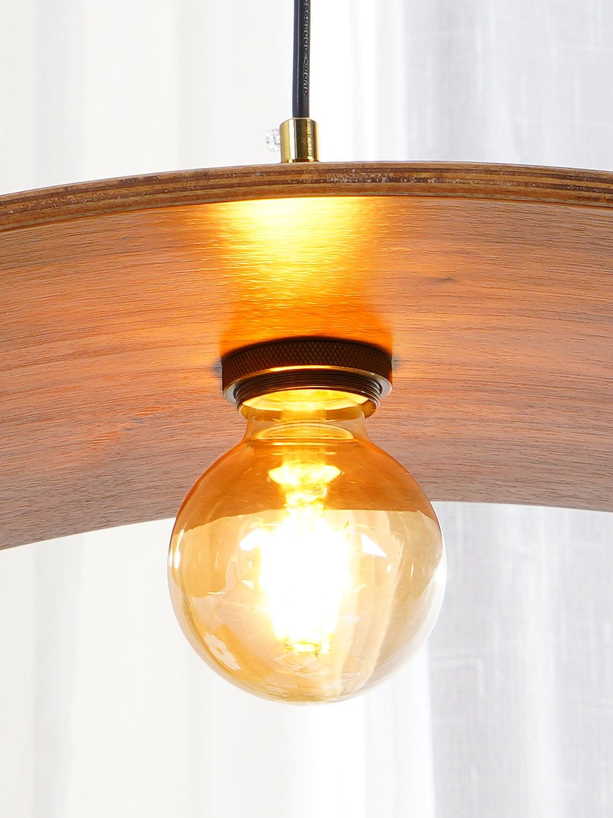 Muto Suspension Incuvré Minimaliste, Metal/Bois, Bois, Chambre
