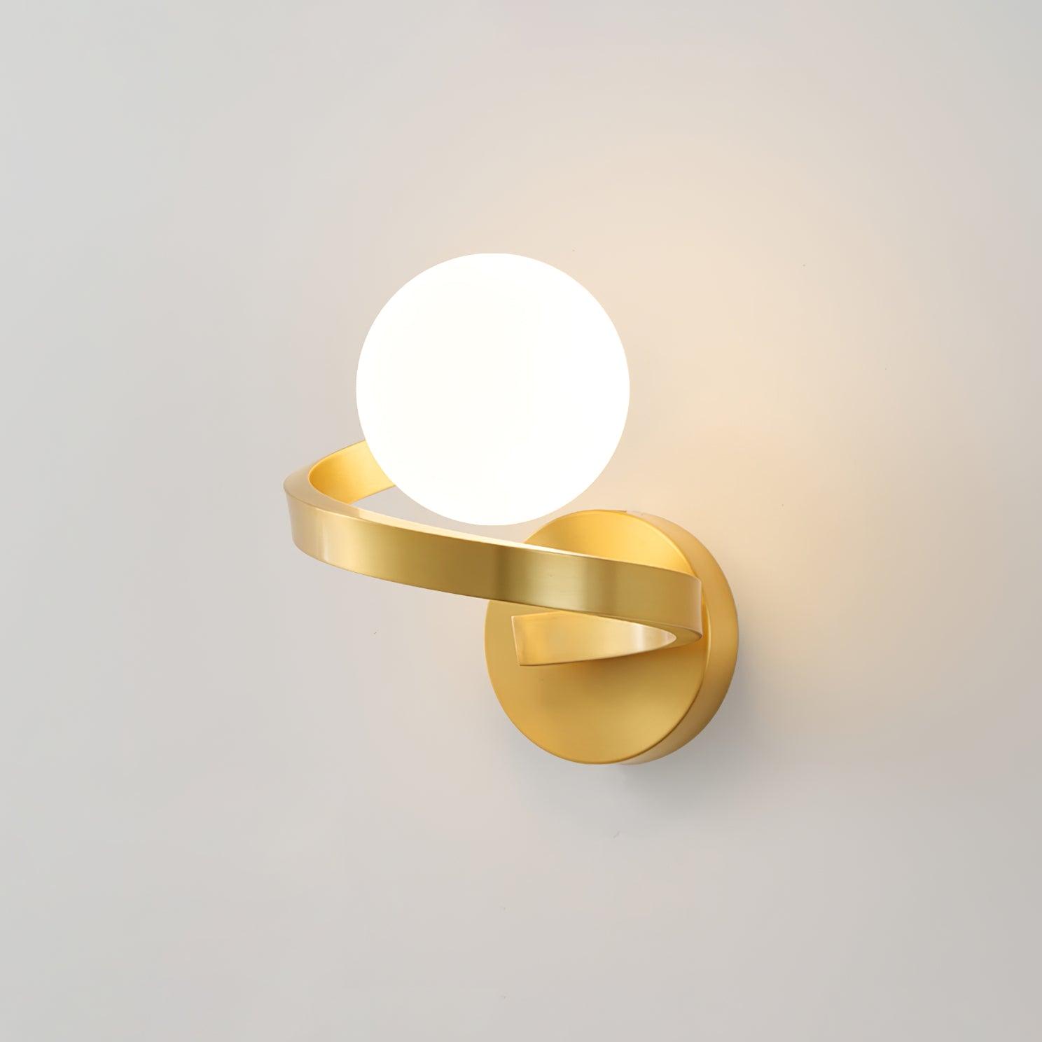 Curved Wall Lamp Brass Spiral - Letslighting