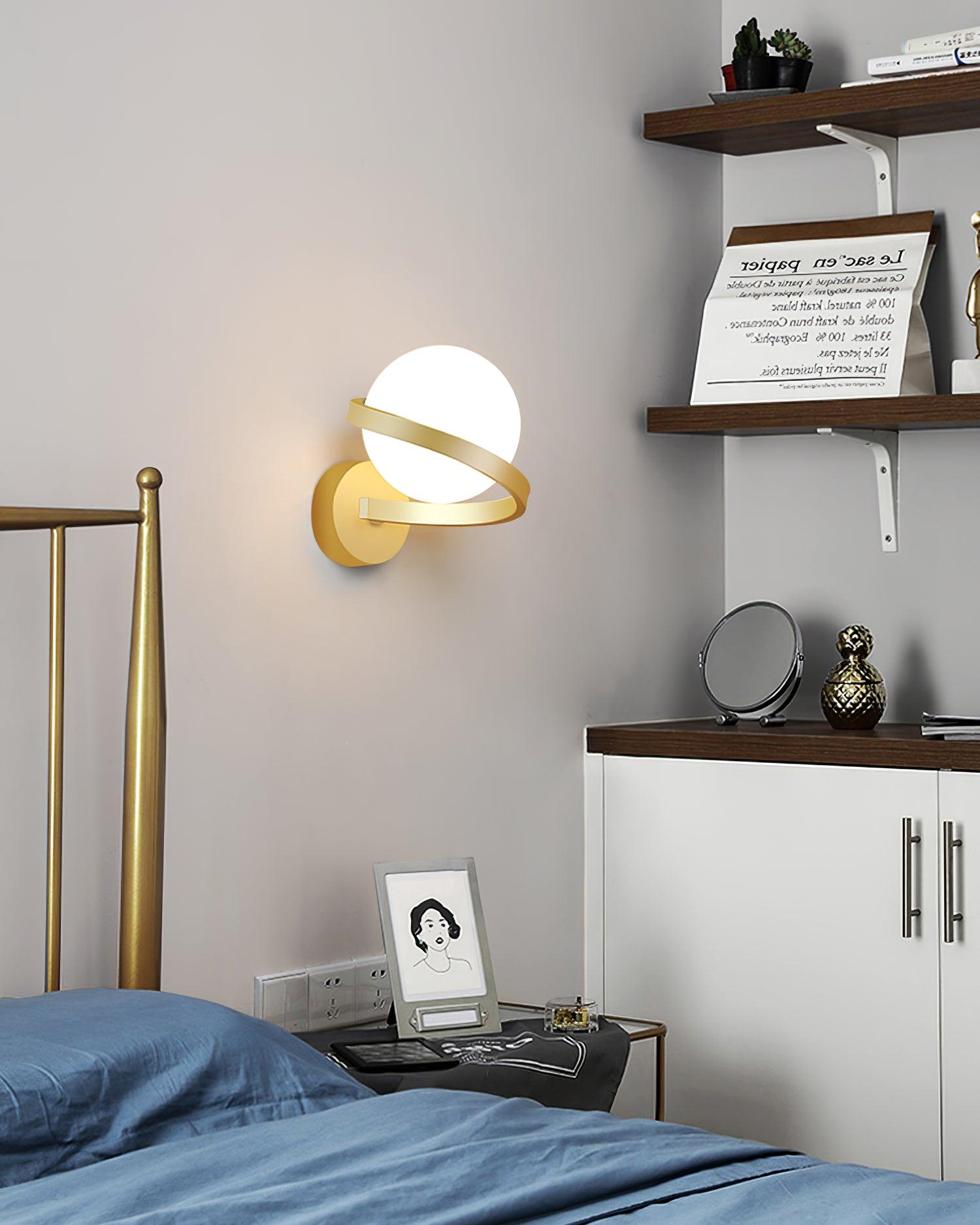 Curved Wall Lamp Brass Spiral - Letslighting