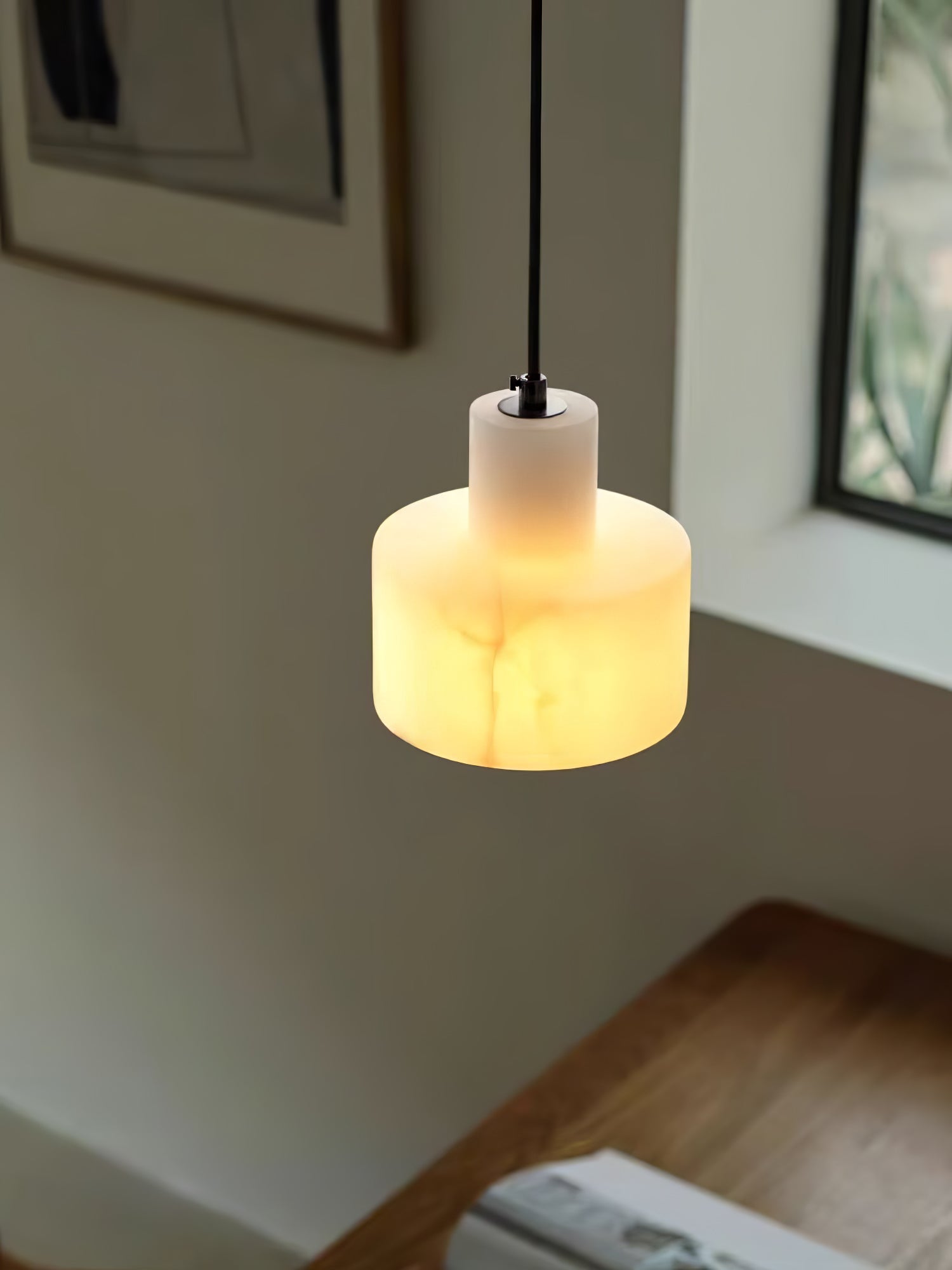 Alabaster Pendant Lgiht Dual Cylindrical - Letslighting