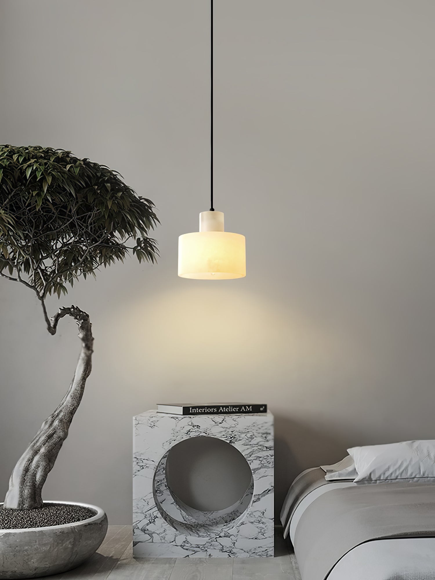 Alabaster Pendant Lgiht Dual Cylindrical - Letslighting