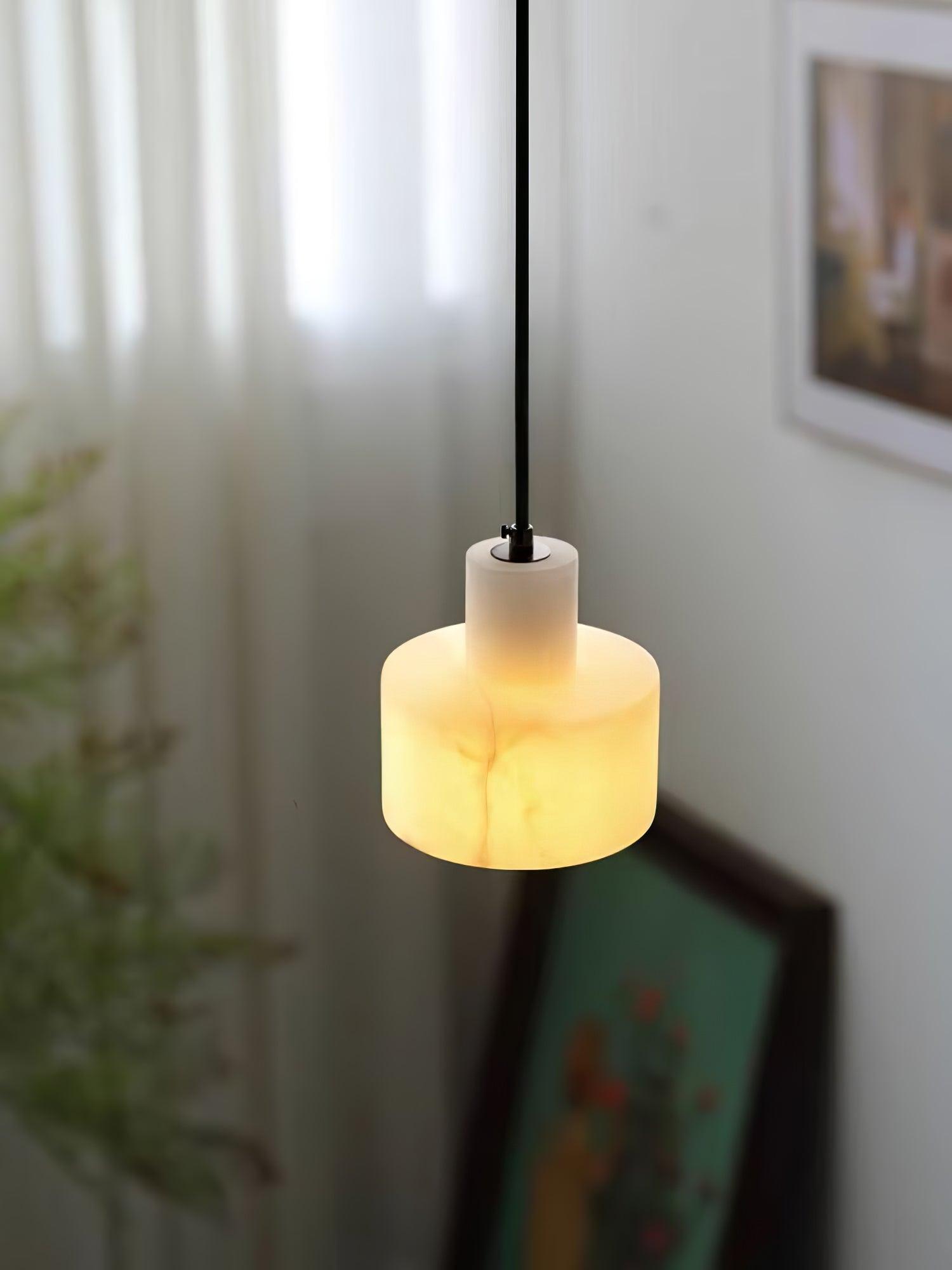 Alabaster Pendant Lgiht Dual Cylindrical - Letslighting