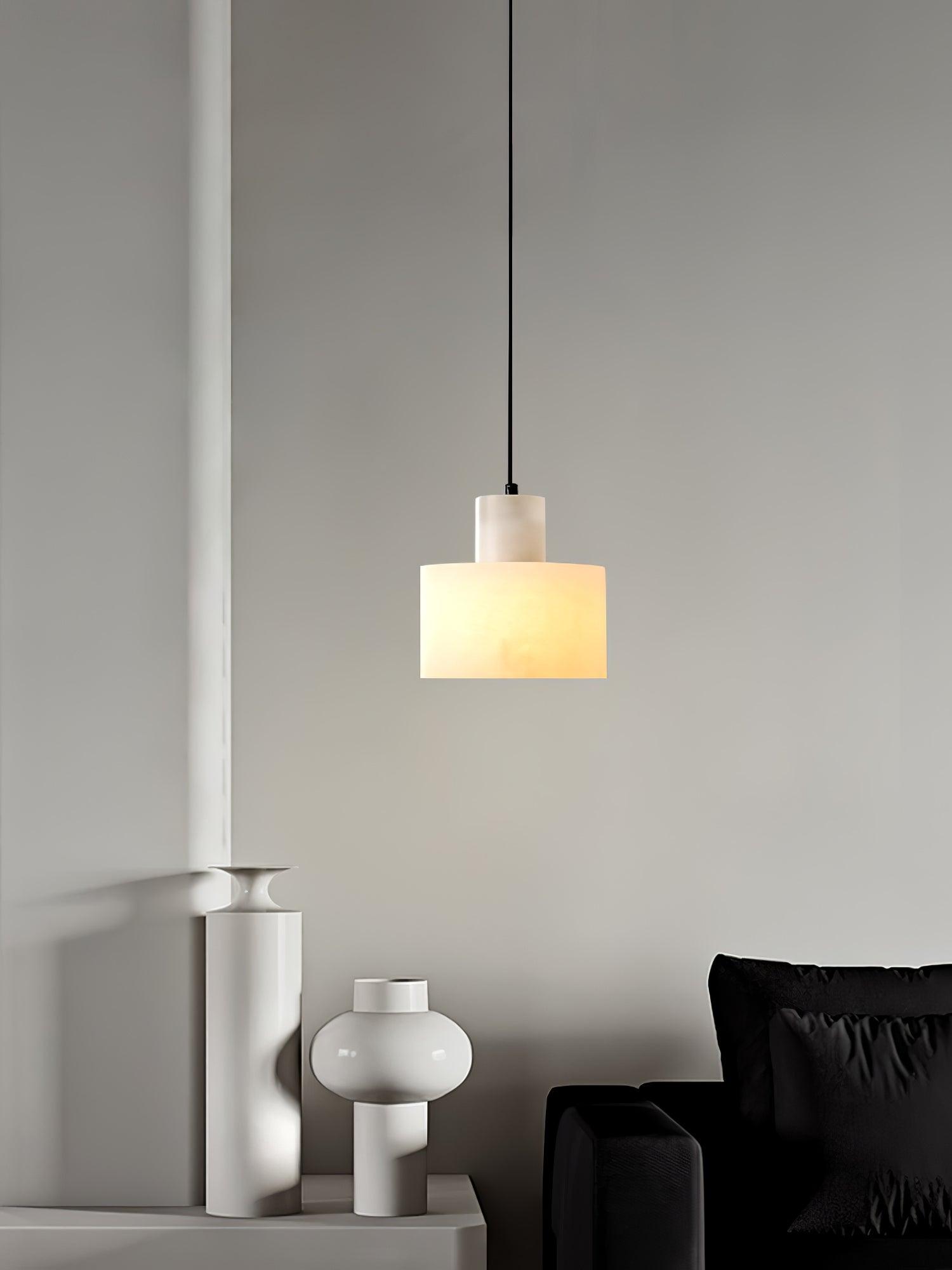 Alabaster Pendant Lgiht Dual Cylindrical - Letslighting