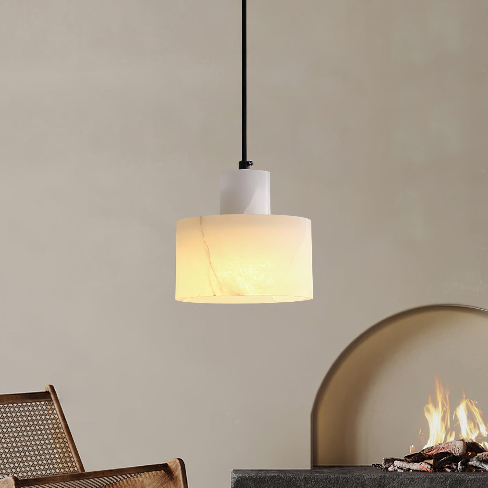 Alabaster Pendant Lgiht Dual Cylindrical - Letslighting