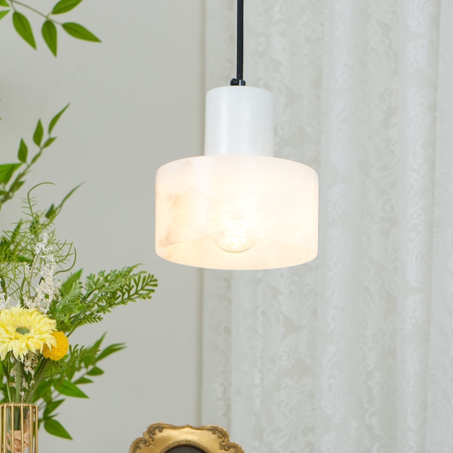 Alabaster Pendant Lgiht Dual Cylindrical - Letslighting