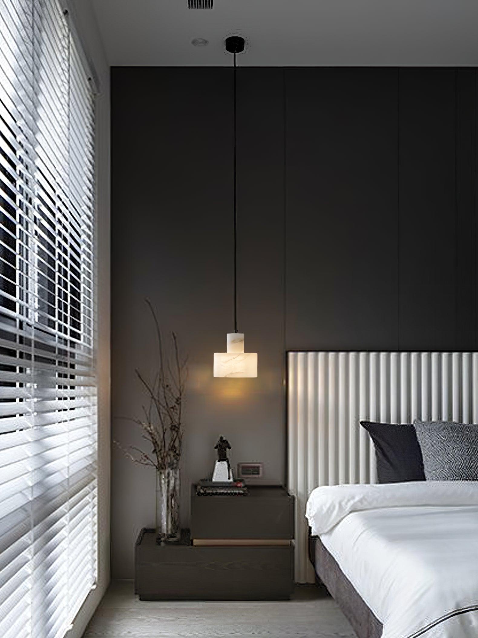 Alabaster Pendant Lgiht Dual Cylindrical - Letslighting