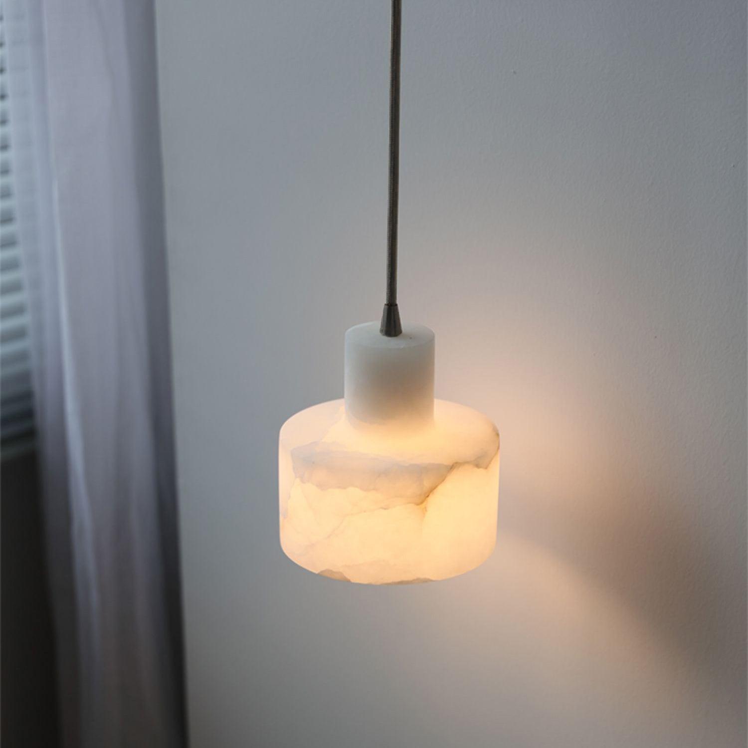 Alabaster Pendant Lgiht Dual Cylindrical - Letslighting