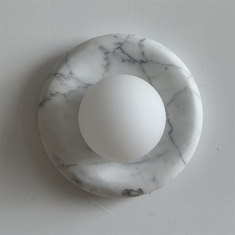Zoraean Premium Elegance White Marble Sconce Wall Lamp - Lamp Copper