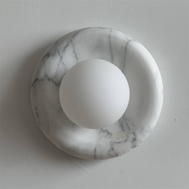Zoraean Premium Elegance White Marble Sconce Wall Lamp - Lamp Copper