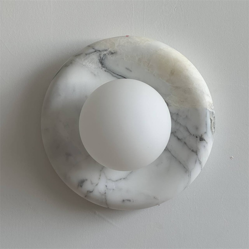 Zoraean Premium Elegance White Marble Sconce Wall Lamp - Lamp Copper