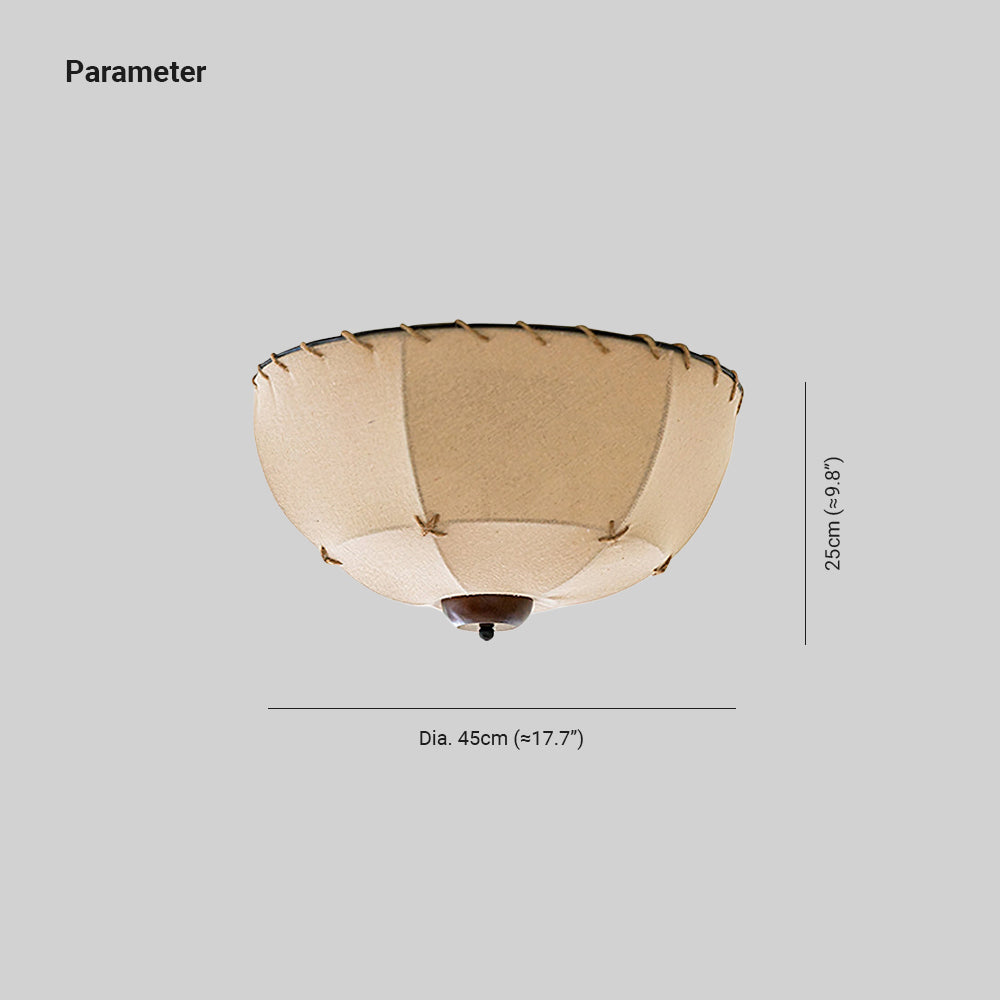 Lumis Plafonnier Rustique en Bois et Tissu