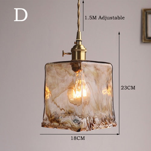 Valentina Suspension Géométrique Vintage Verre, Laiton, Salon