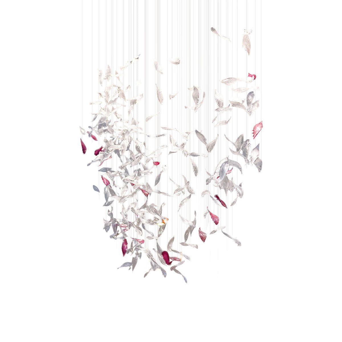 Zathaara Glass Feather Shape Chandelier - Blowlighting