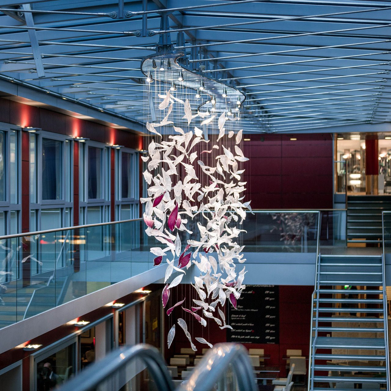 Zathaara Glass Feather Shape Chandelier - Blowlighting