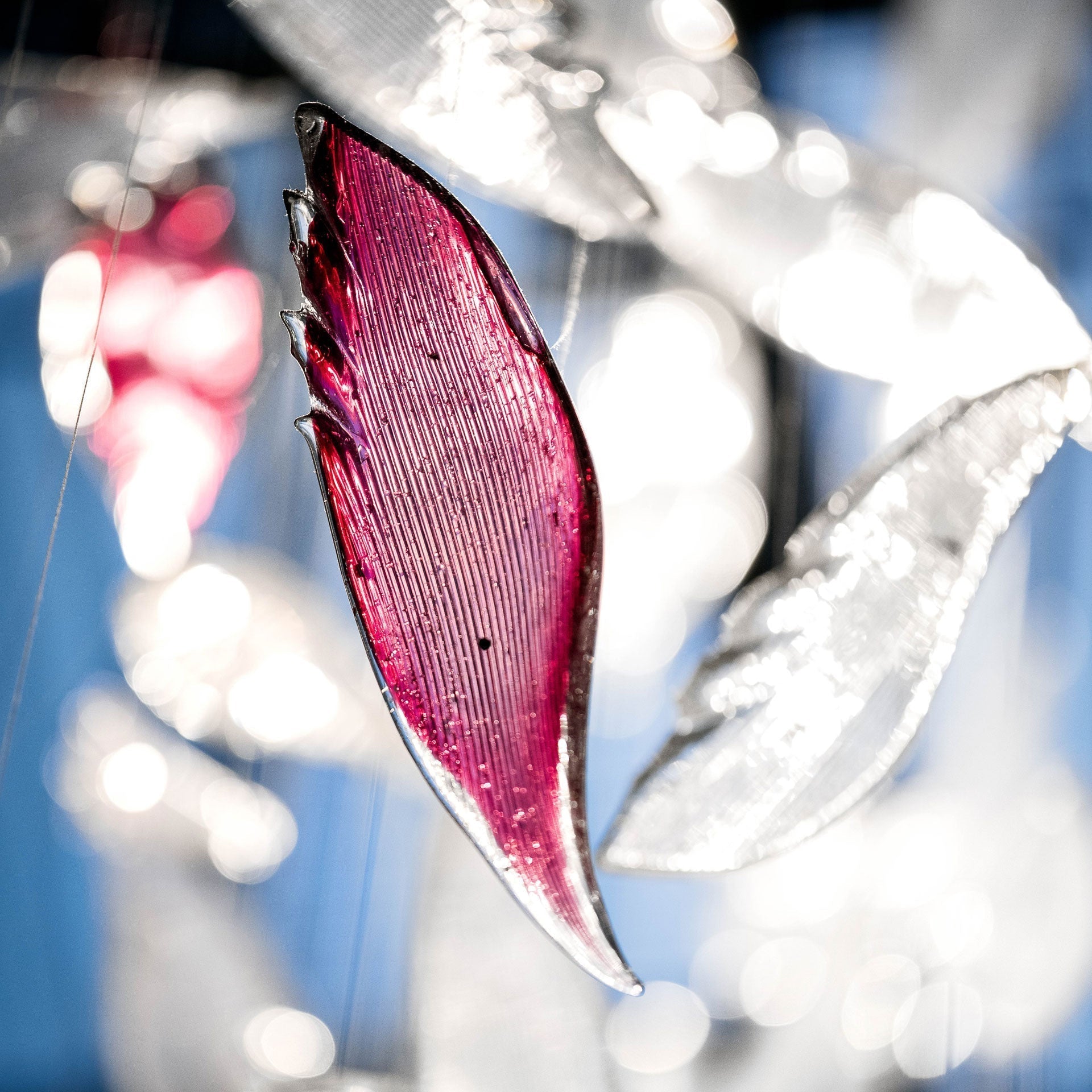 Zathaara Glass Feather Shape Chandelier - Blowlighting