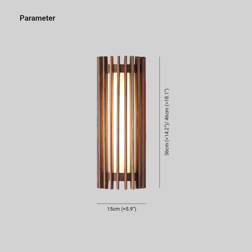 Veyno Lampe murale à lattes en bois