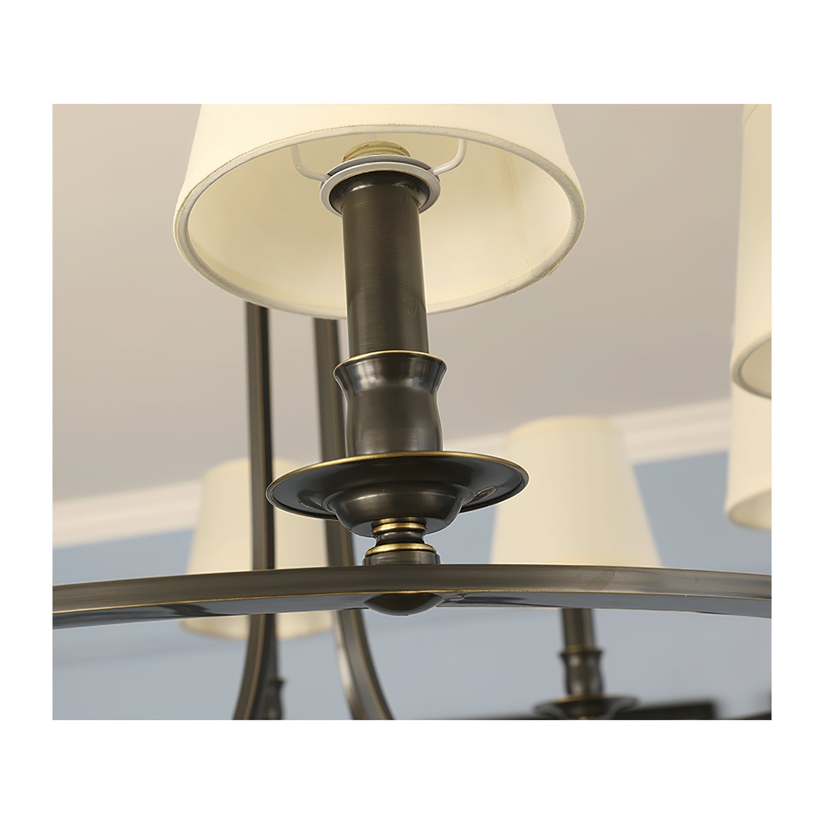 Plume Vintage Elegance Brass Fabric Chandelier - Lamp Copper