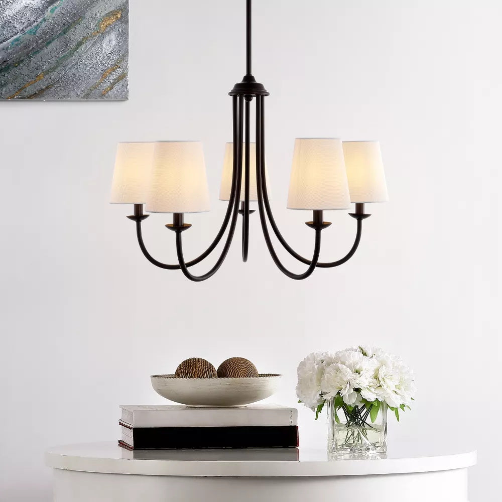 Trill Vintage Industrial Brass Metal Fabric Chandelier - Lamp Copper