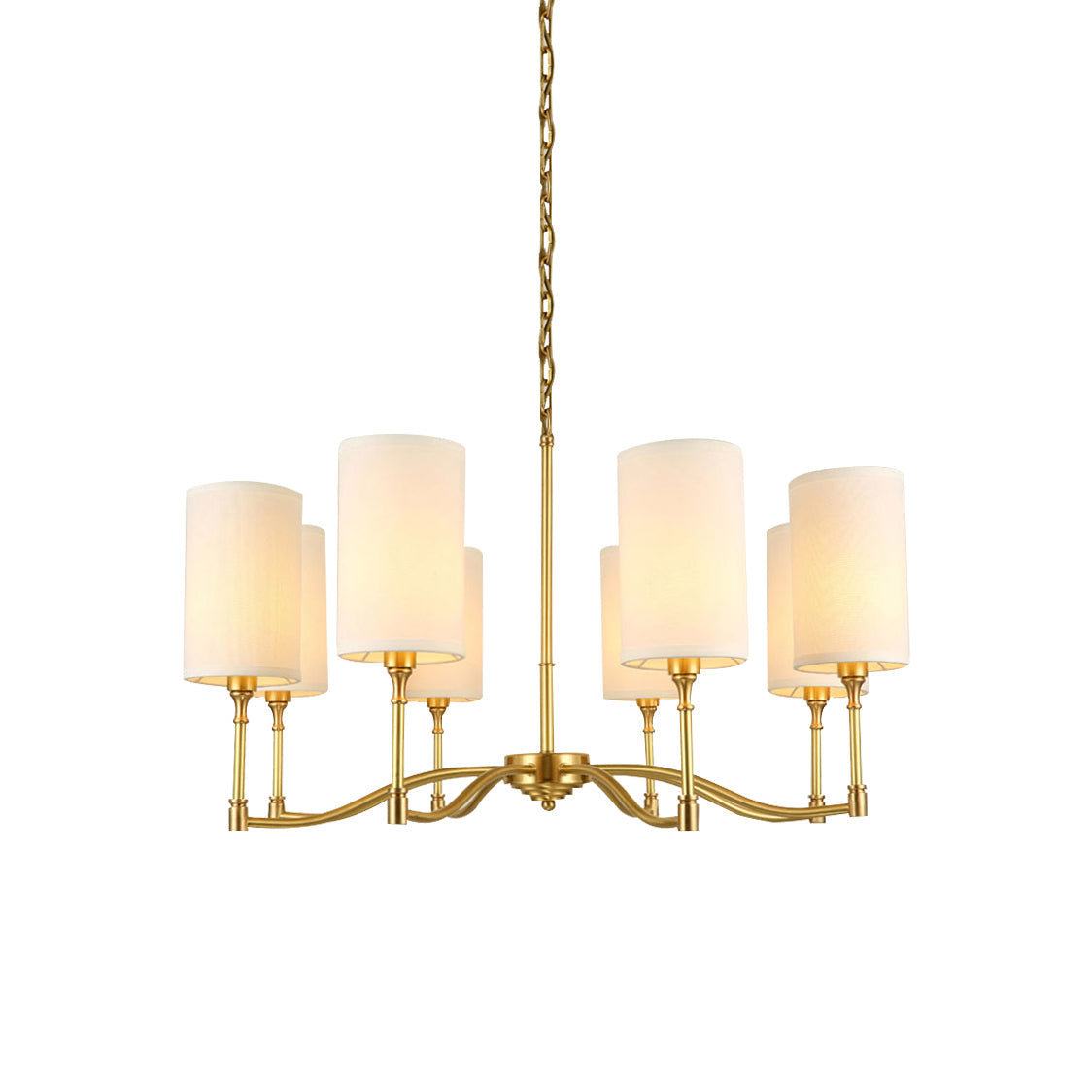 Unfold Vintage Traditional Brass Fabric Metal Chandelier - Lamp Copper