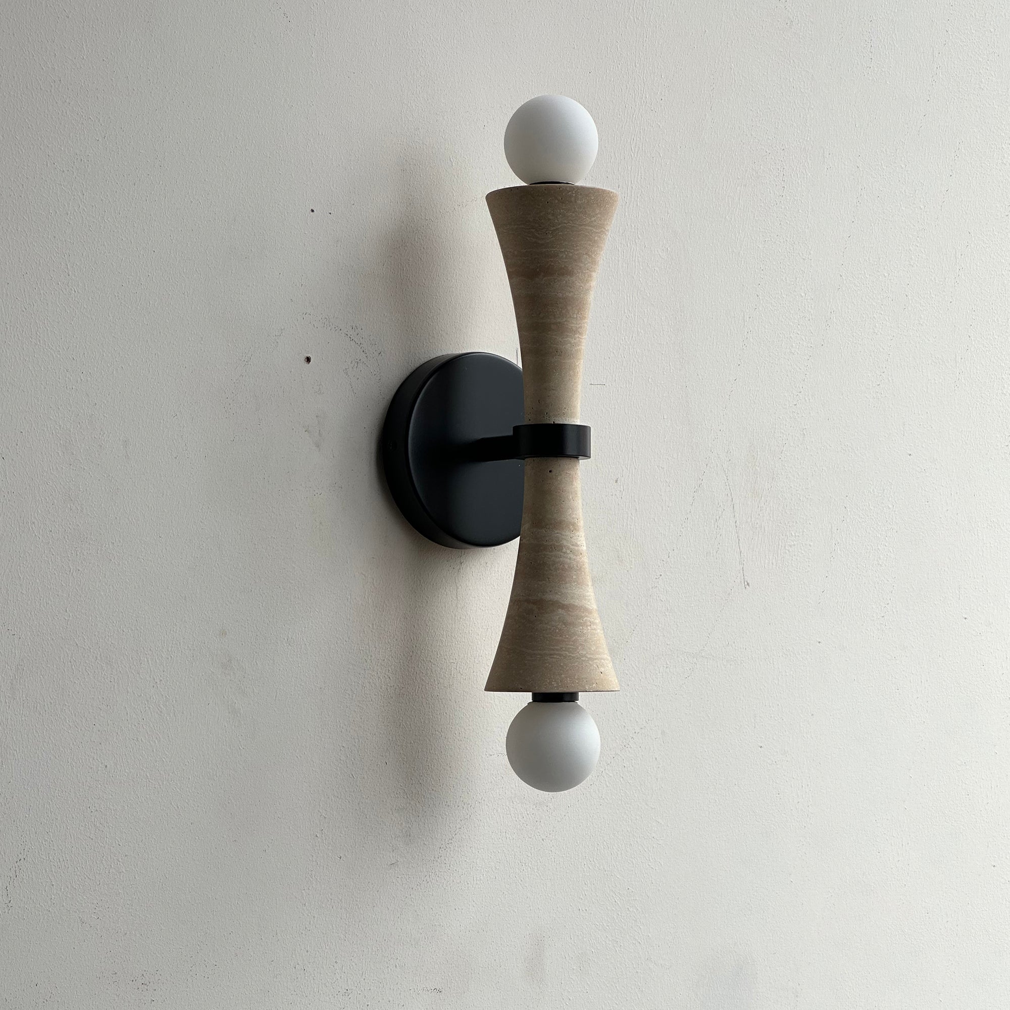 Aura Modern Minimalist Travertine Glass Wall Lamp - Lamp Copper
