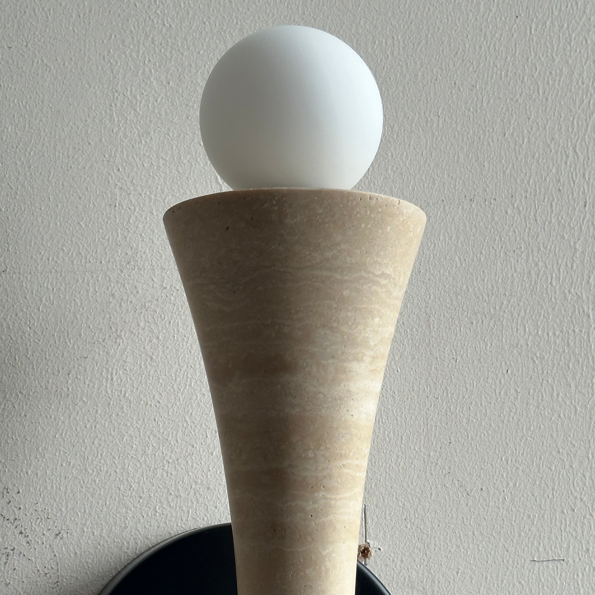 Aura Modern Minimalist Travertine Glass Wall Lamp - Lamp Copper