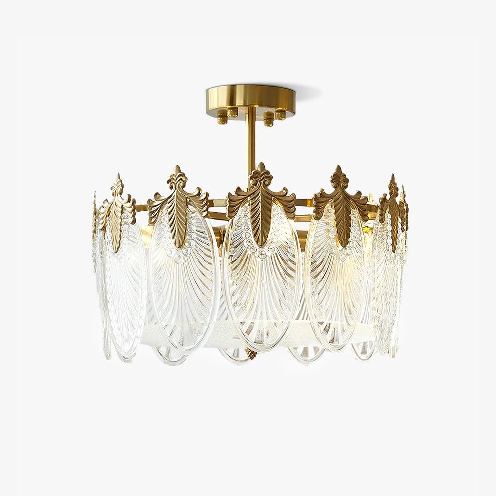 Decorative Pattern Glass Round Chandelier - Blowlighting
