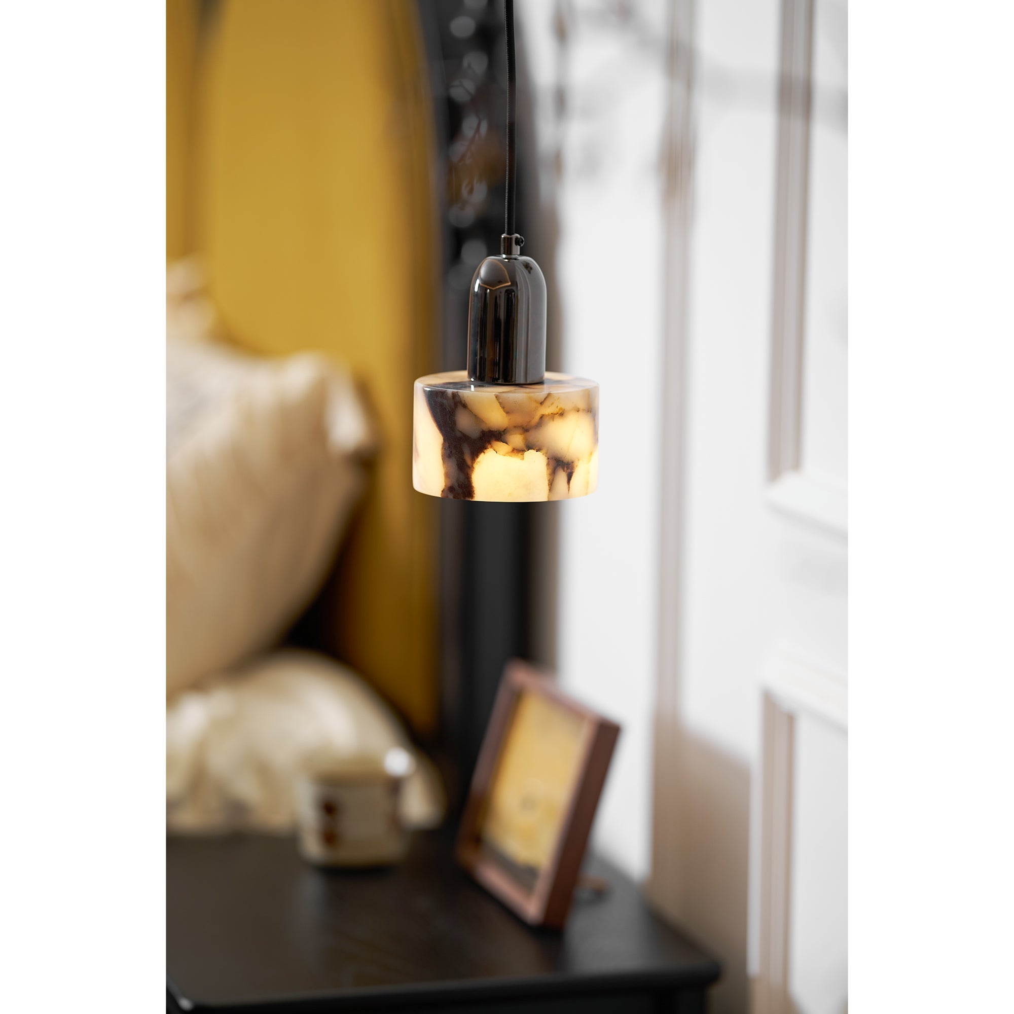 Flair Modern Minimalist Marble Metal Pendant Lamp - Lamp Copper