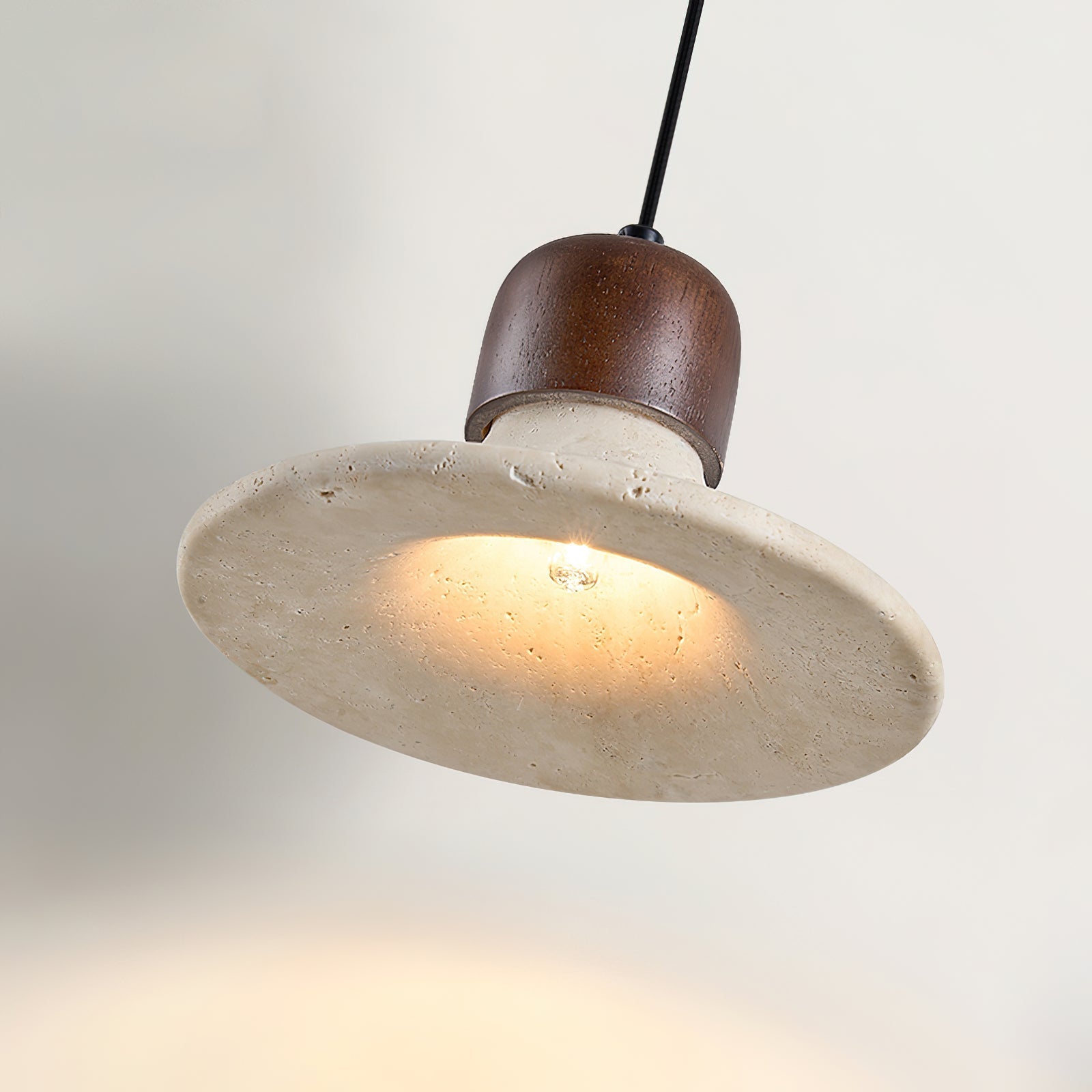 Ritta Pendant Light Trumpet Shape Travertine - Letslighting