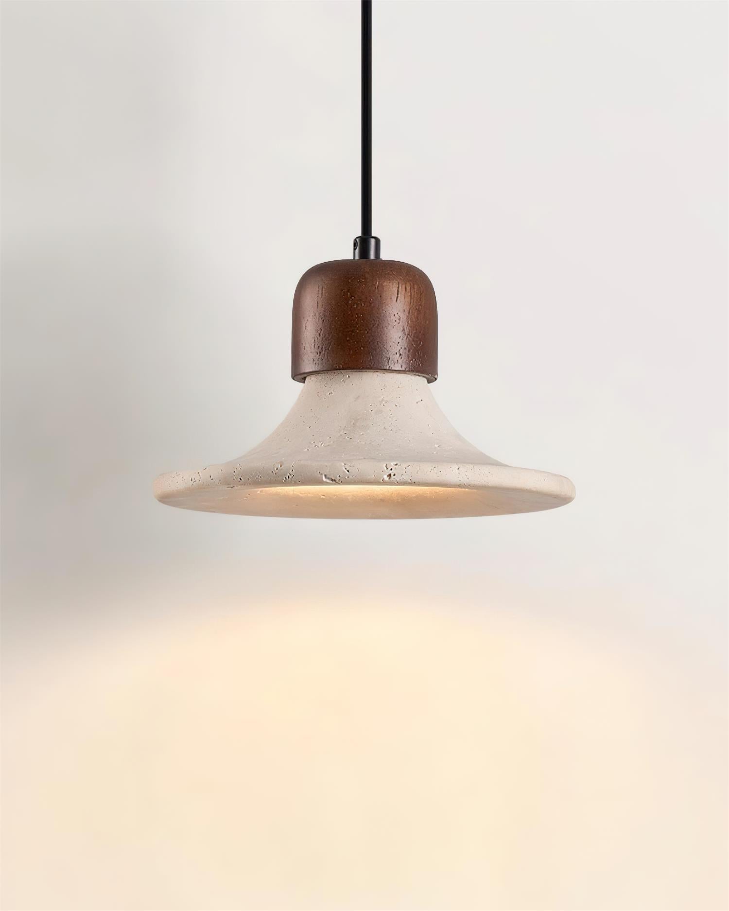 Ritta Pendant Light Trumpet Shape Travertine - Letslighting