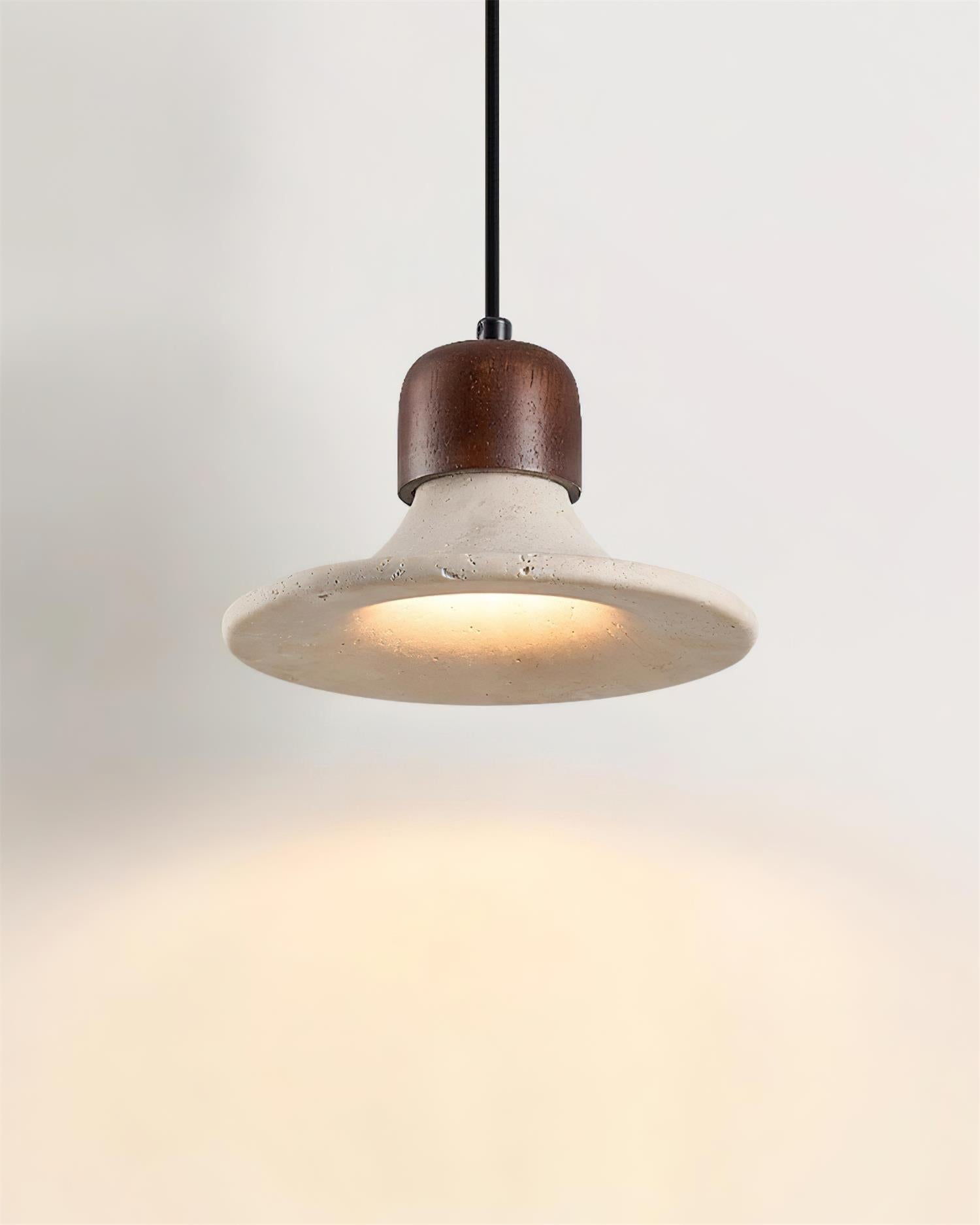 Ritta Pendant Light Trumpet Shape Travertine - Letslighting