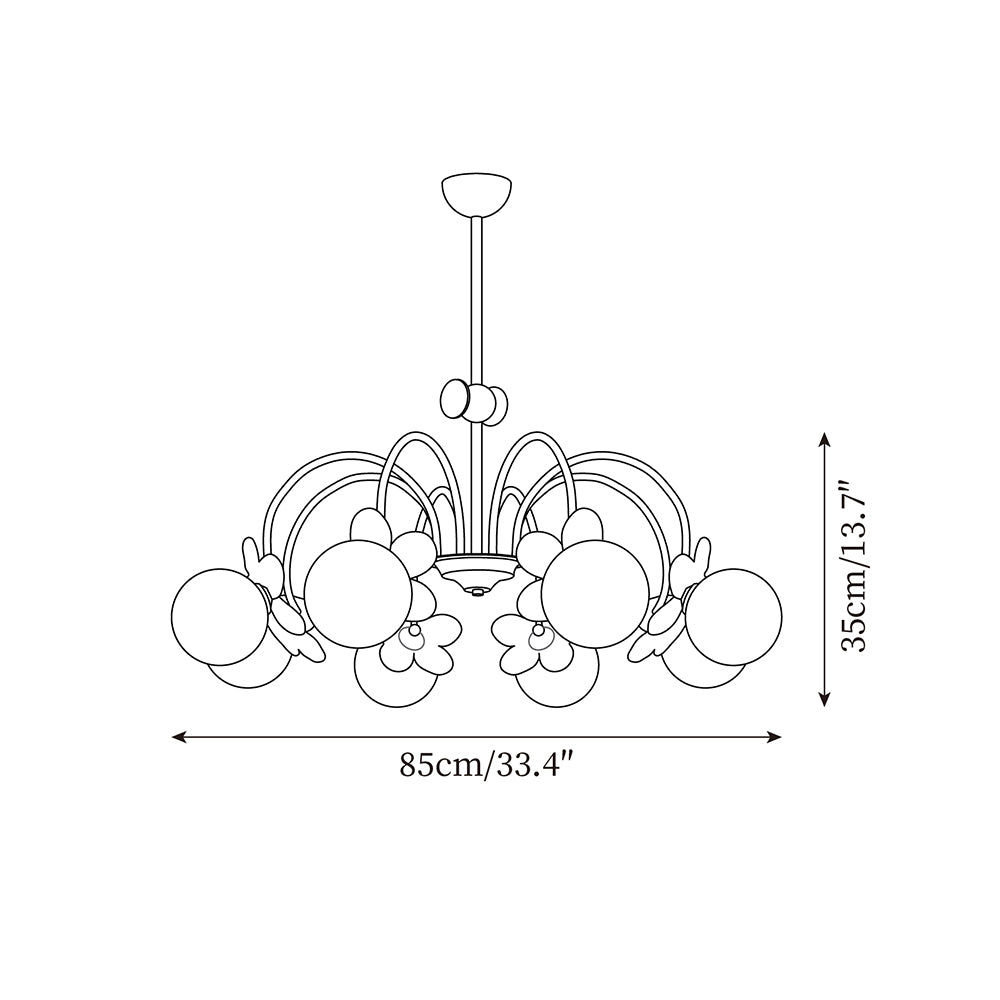 Petalia Brass Chandelier - Letslighting