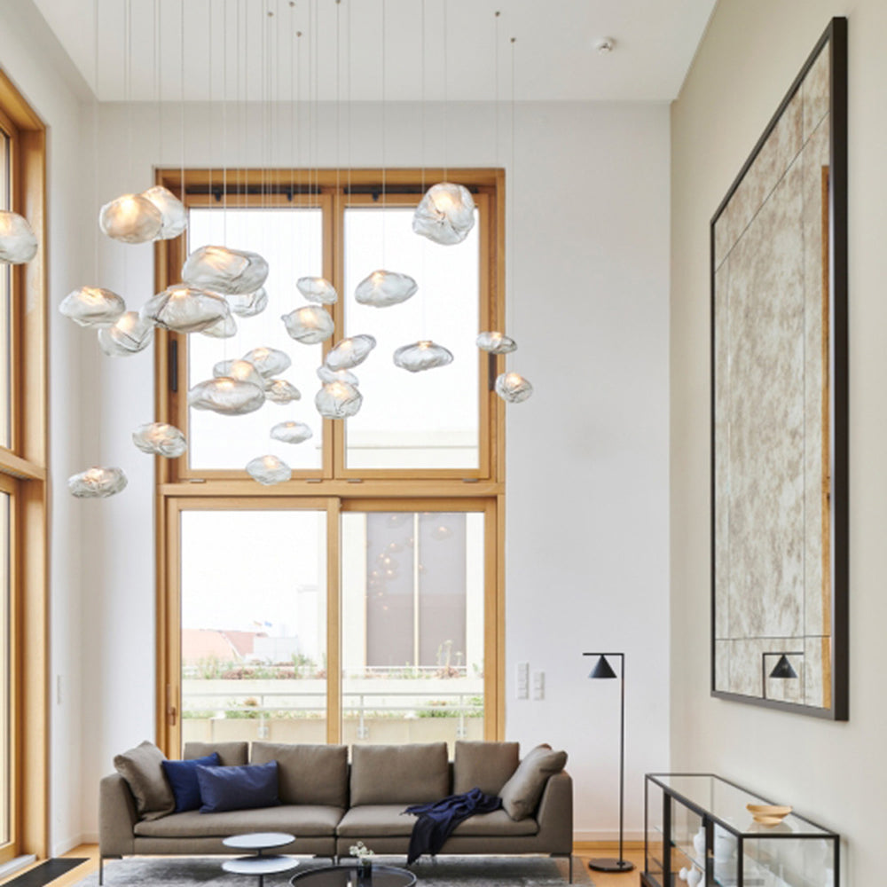 Avi Suspension Globe, Métal/Verre, Clair/Gris/Ambre