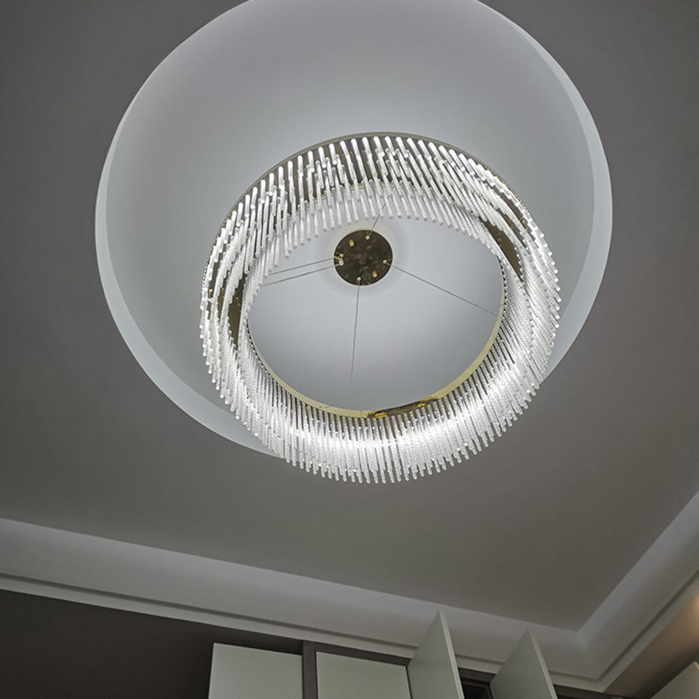 Arisha Suspension Ronde Moderne, Métal, Doré, Salon/Hôtellerie