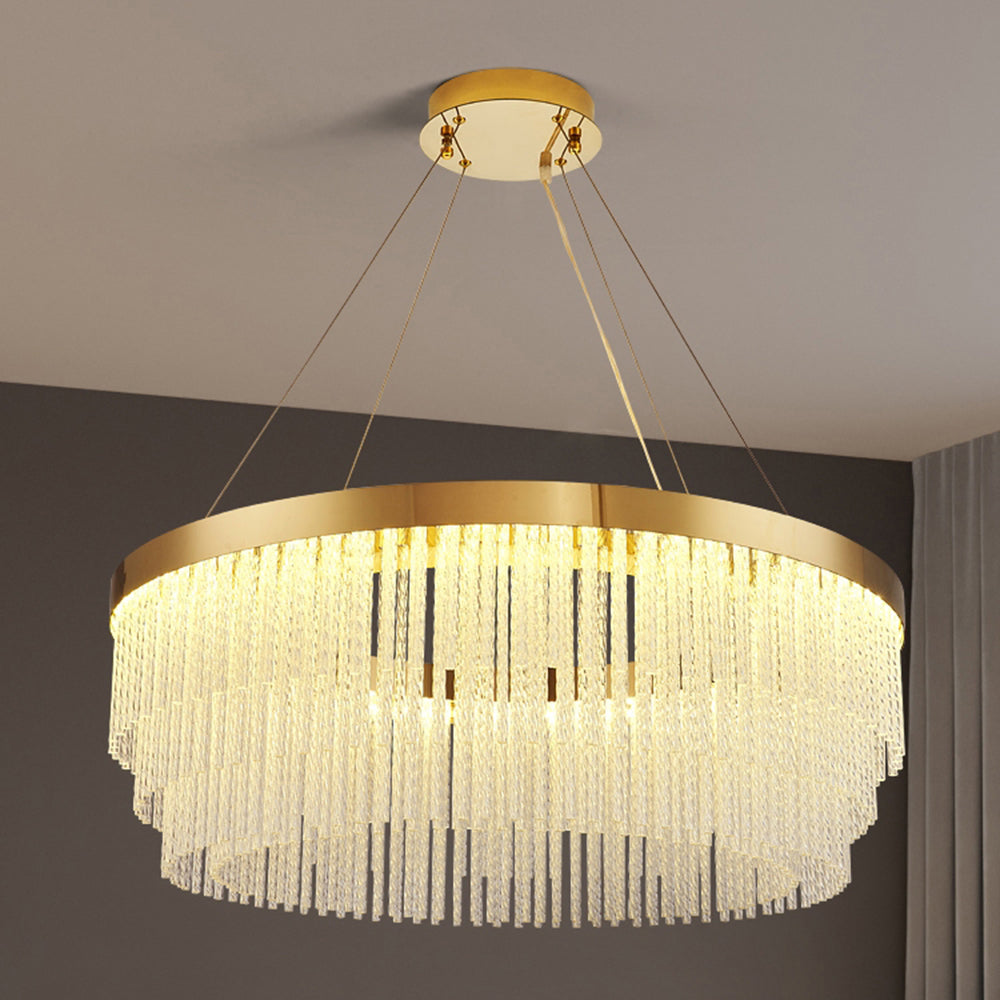 Arisha Suspension Ronde Moderne, Métal, Doré, Salon/Hôtellerie