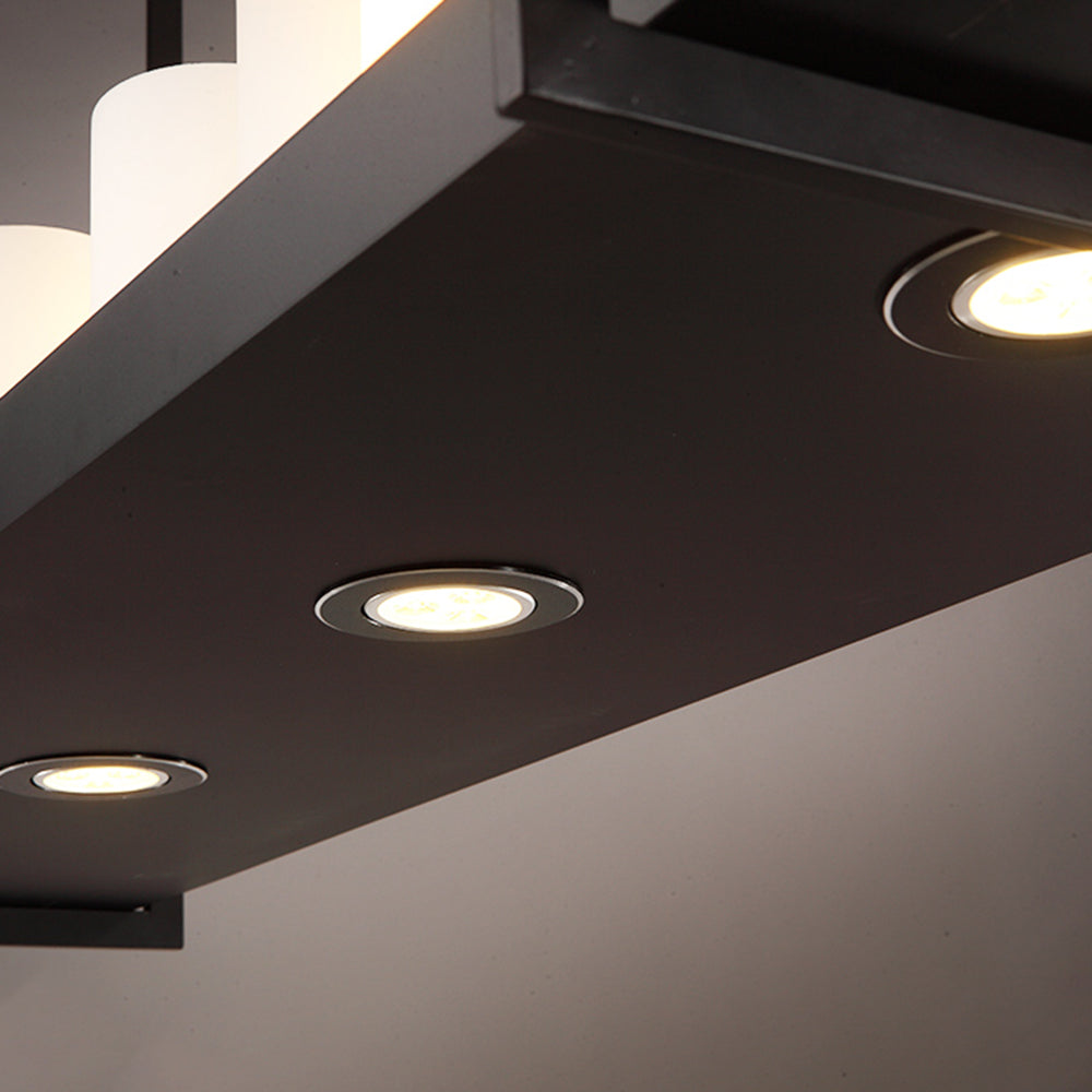 Silva Suspension Cylindre Moderne, Métal/Verre, Blanc/Noir, Restaurant/Bar