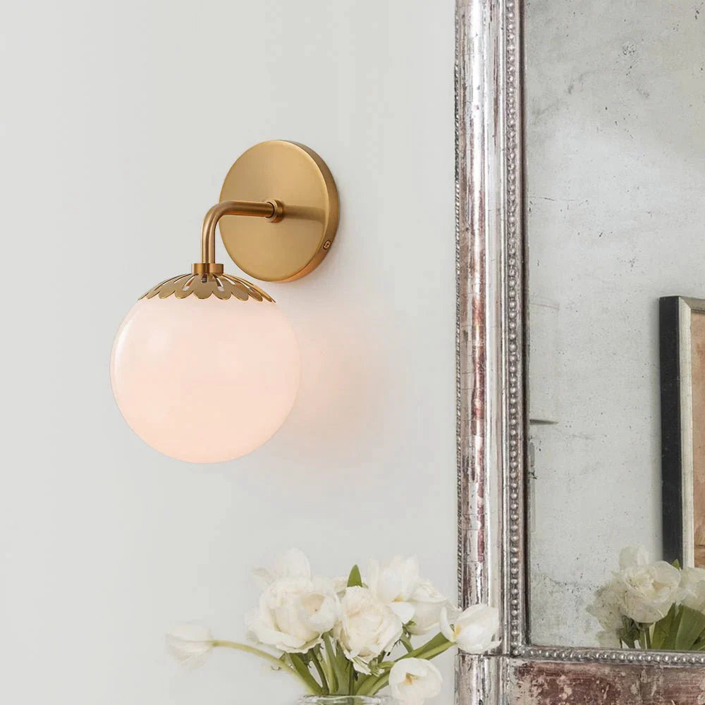 Silva Minimalism Metal Glass Brass Black Nickel Wall Lamp Dining Room Bedroom