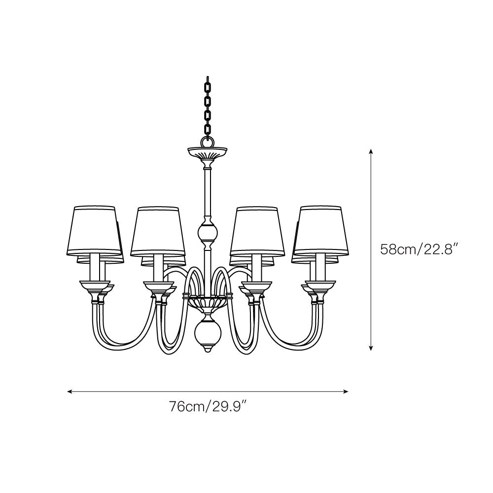 Blur Postmodern Luxury Brass Crystal Fabric Chandelier - Lamp Copper