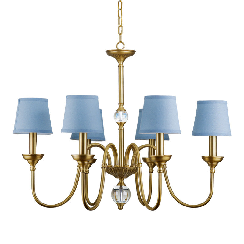 Blur Postmodern Luxury Brass Crystal Fabric Chandelier - Lamp Copper