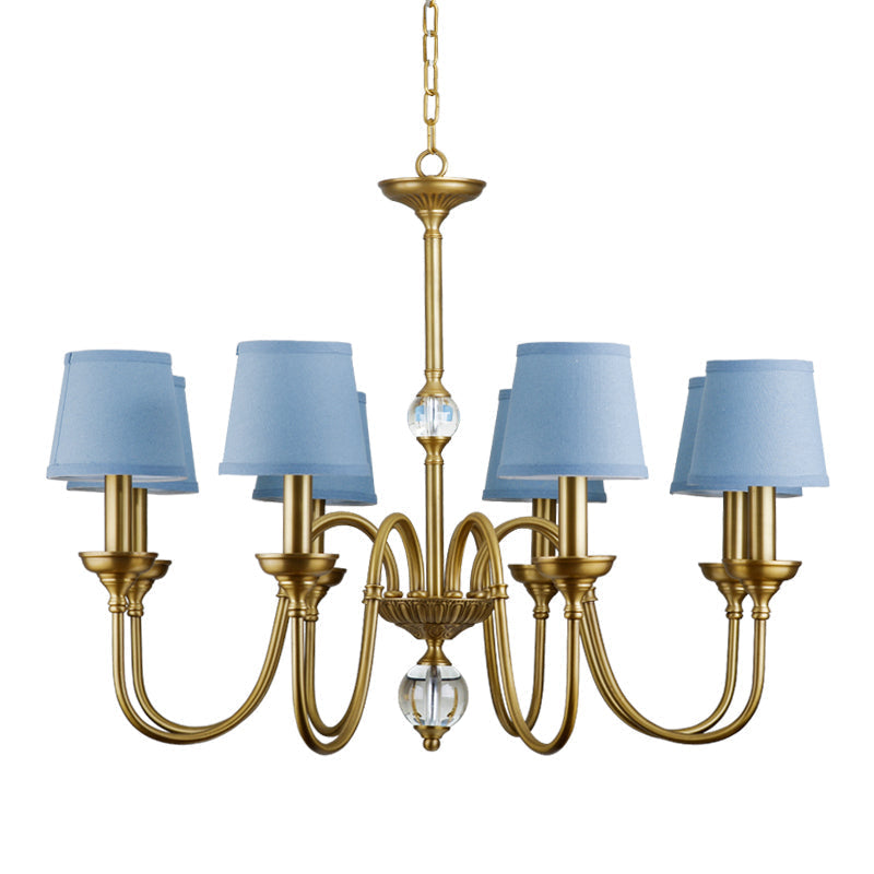 Blur Postmodern Luxury Brass Crystal Fabric Chandelier - Lamp Copper