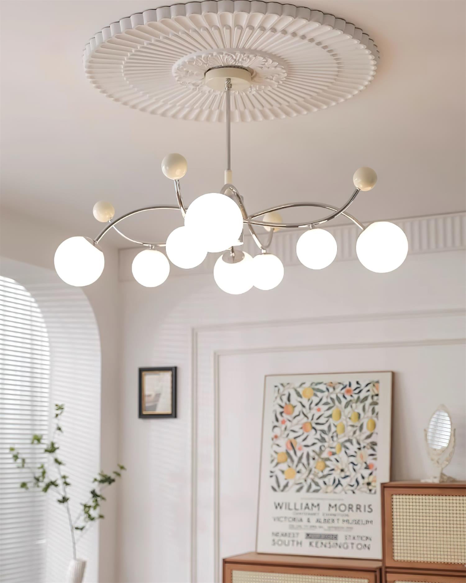 Diana Chandelier Frosted Orb Curves - Letslighting