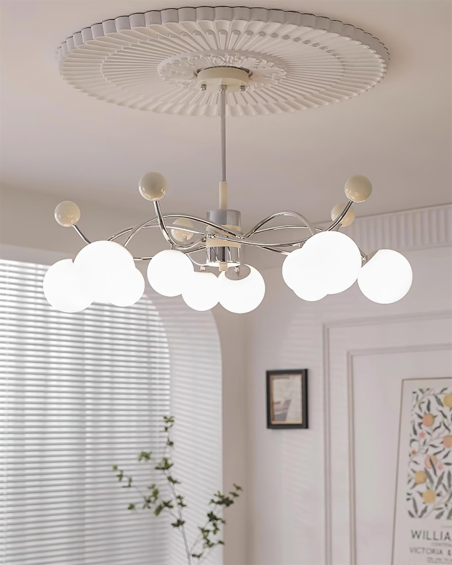 Diana Chandelier Frosted Orb Curves - Letslighting