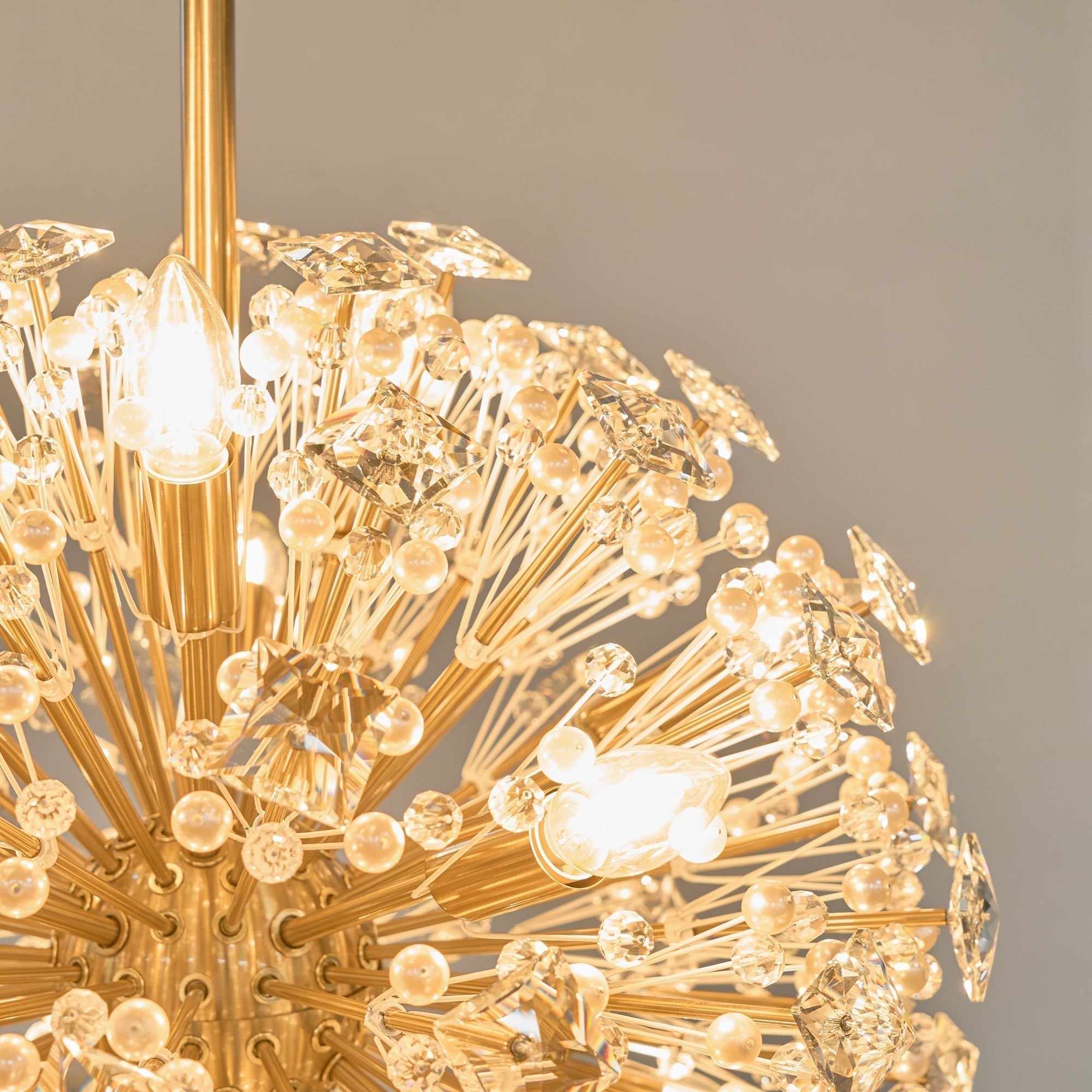 Aurora Chandelier Dickinson Gold Crystal Starburst - Letslighting