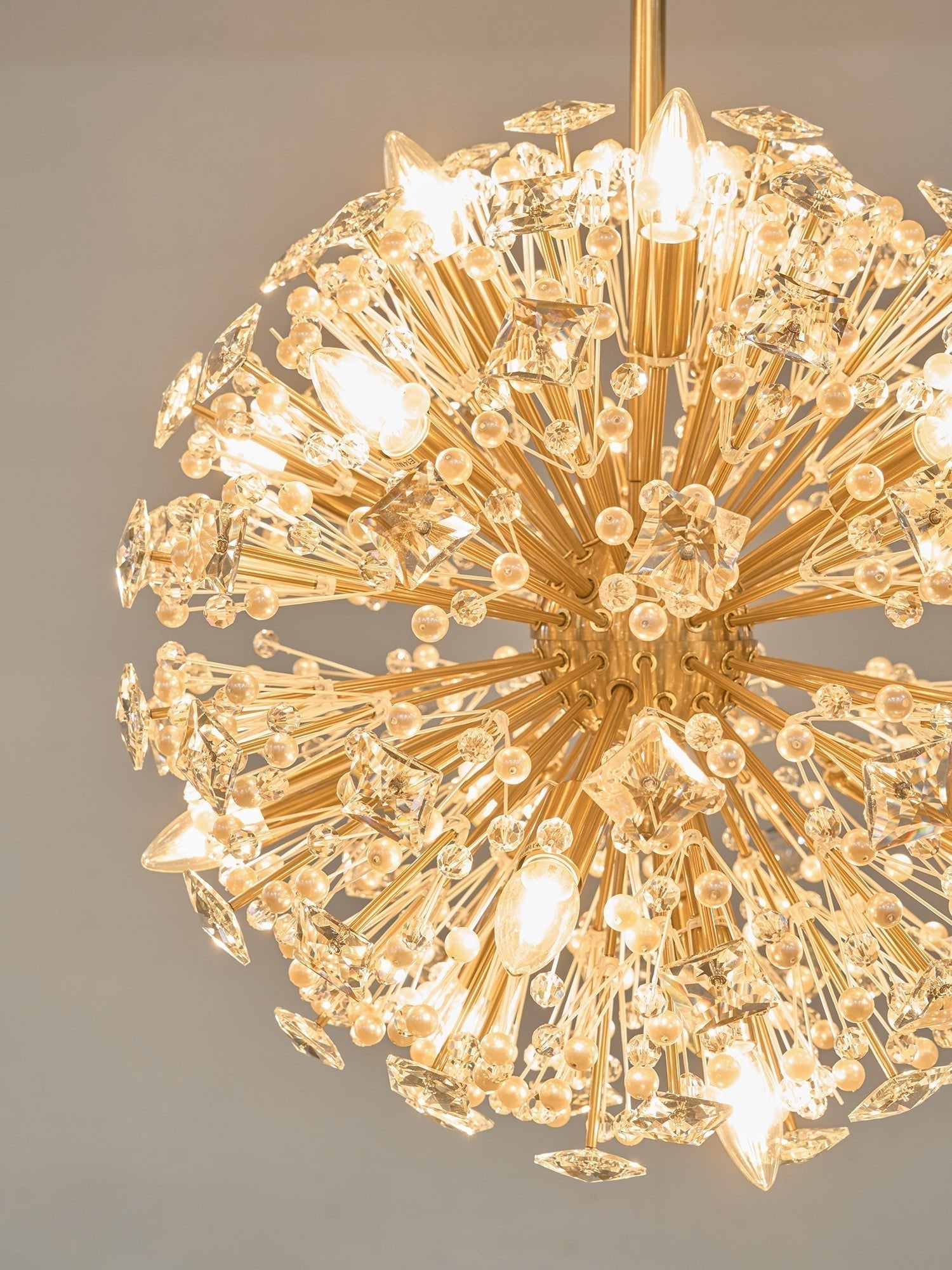 Aurora Chandelier Dickinson Gold Crystal Starburst - Letslighting